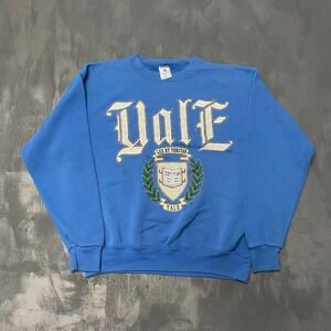 Vintage Yale University Sweatshirt L Blue 90s Good Galt Sand